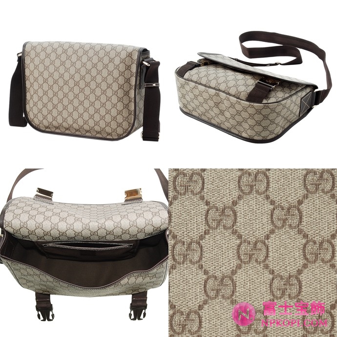 GUCCI/グッチ 2012年春夏定番キャンバスGG柄斜め掛けショルダーバッグ 201732 FCIGX 8588 
